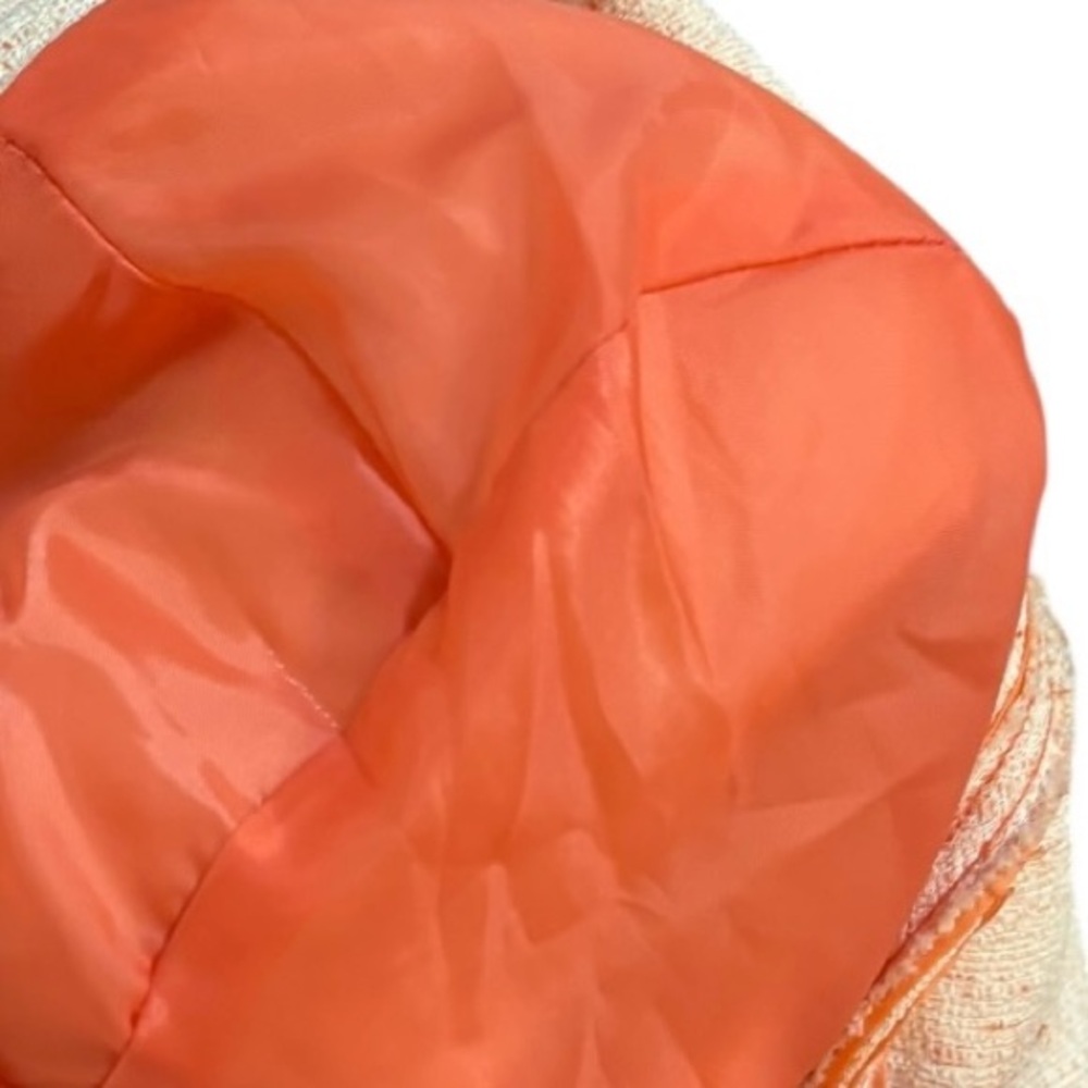 Vintage Albert Nipon Boutique Peach Silk Lined Bow Blazer Jacket - Picture 9 of 9
